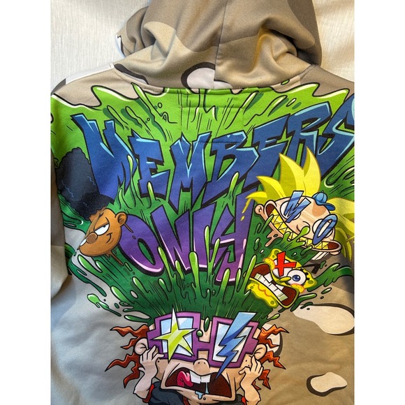 Members Only Nickelodeon Collaboration Graphic Hoodie Sweatshirt Mens Size M - Picture 3 of 8